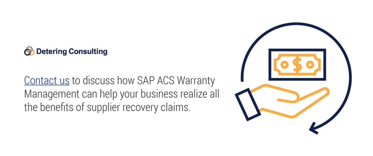 SAP ACS supplier recovery CTA