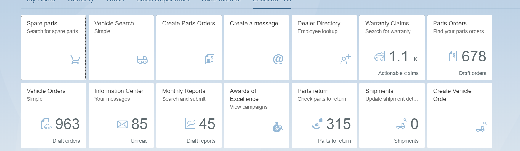 Dealer Portal - Parts